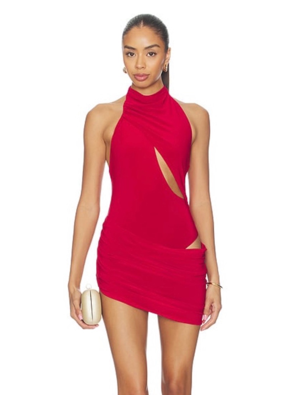 Red Mini Dress with Cutouts